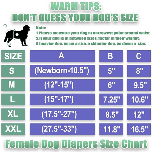 Dog Diapers (3 Pack) Washable Female - Picture 5 of 6